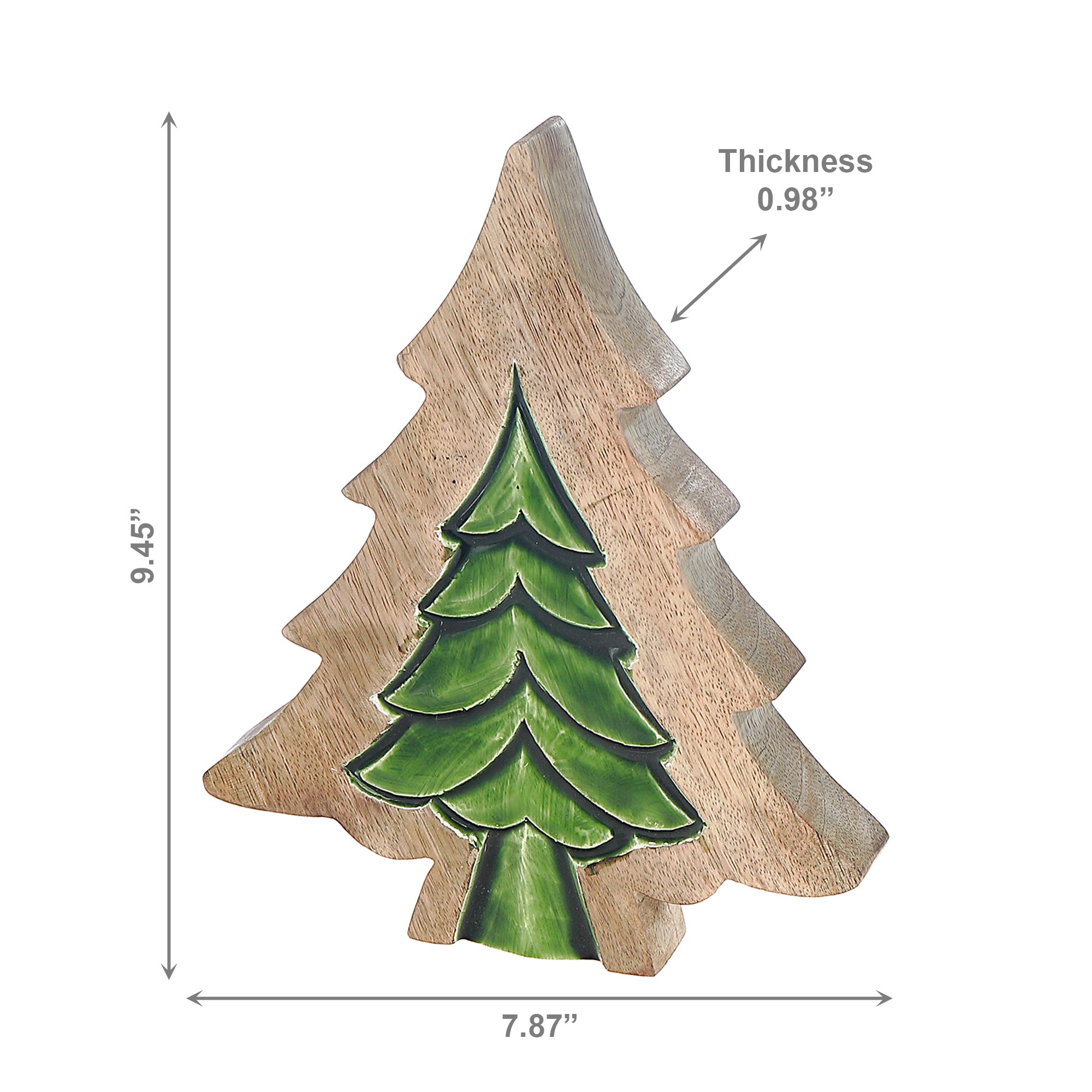 Wood Carved Tree with Insert Small, Christmas, Holiday Decor