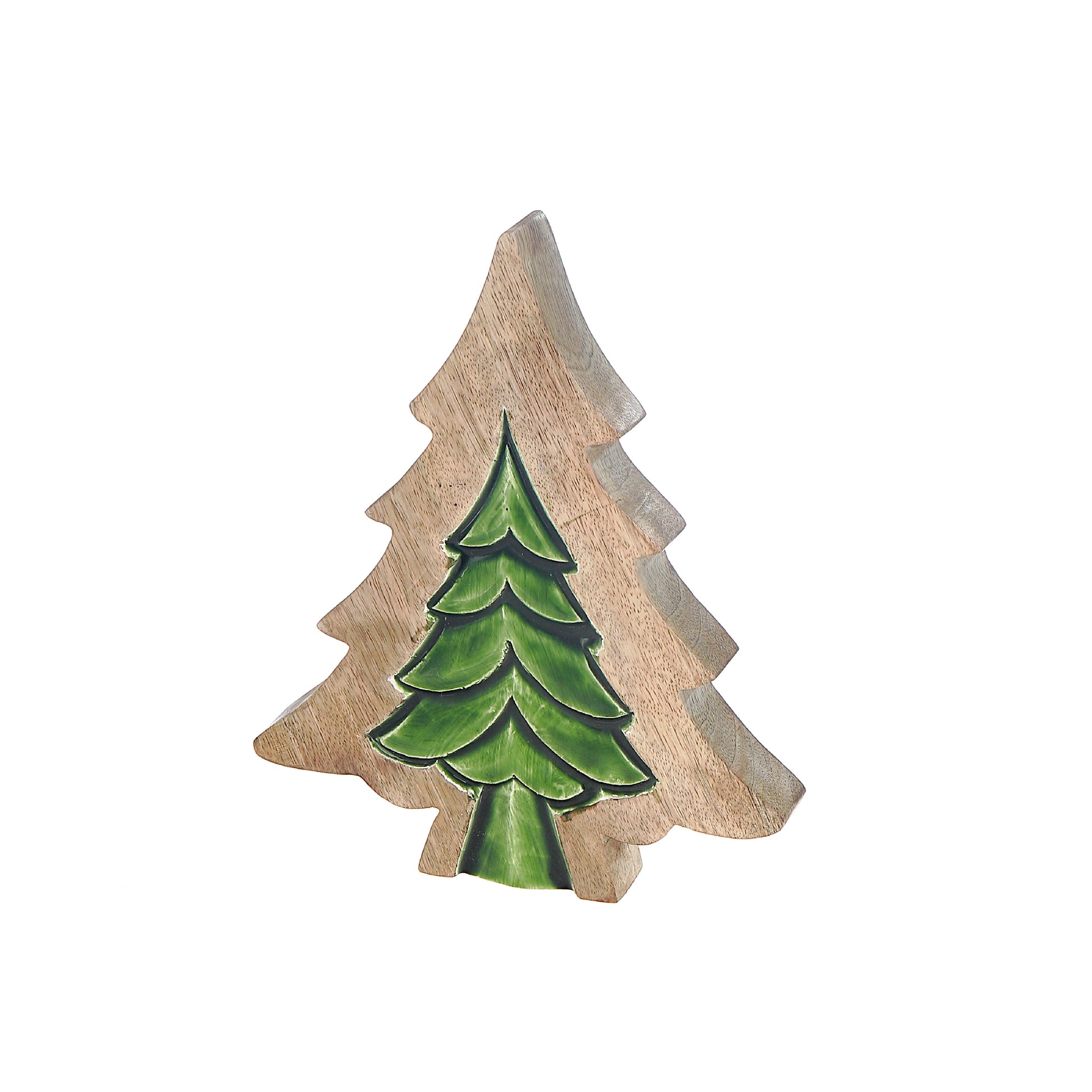 Wood Carved Tree with Insert Small, Christmas, Holiday Decor