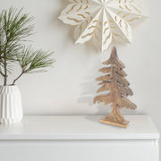 Large Wood Carved Spruce Tree Christmas Decoration, Rustic Holiday Home Décor, Handcrafted Wooden Tree Ornament