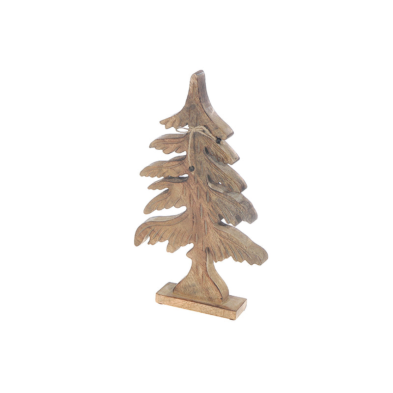 Wood Carved Spruce Tree Décor (Large)