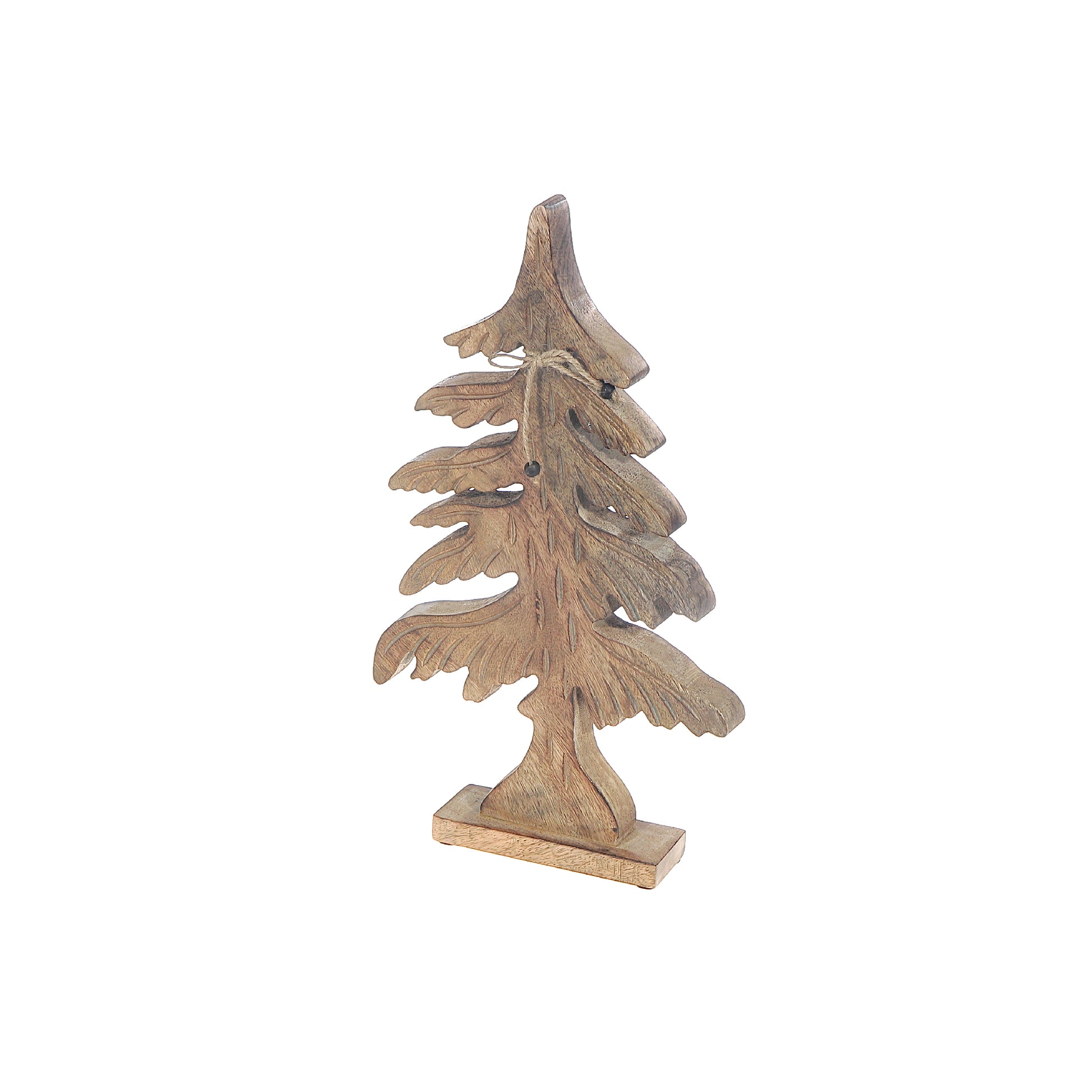 Wood Carved Spruce Tree Decor Large, Holiday Decor