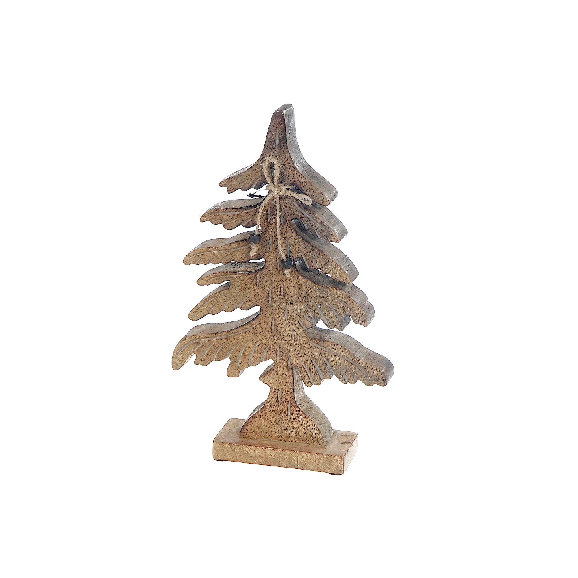 Wood Carved Spruce Tree Decor Small, Holiday Decor