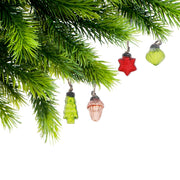 Glass Hanging Christmas Ornaments, Star Tree Ball Acorn Shapes, Holiday Tree Decorations, Assorted Glass Ornaments