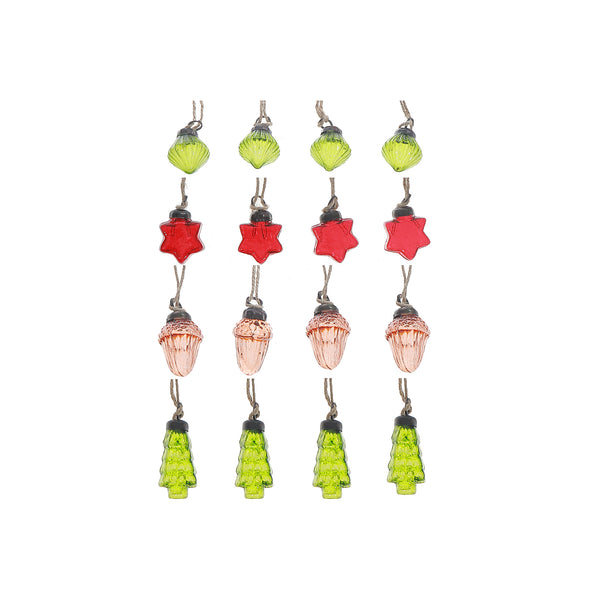Glass Hanging Ornaments (Star/Tree/Ball/Acorn) (Asstd)