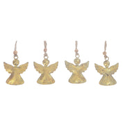 Gold Metal Angel Tree Star Christmas Ornaments, Holiday Tree Decorations, Shiny Festive Metal Ornaments, Set of 12