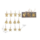 Metal Ornament (Angel/Tree/Star) (Set Of 12) (Asstd) (Gold)