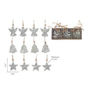 Metal Ornament (Angel/Tree/Star) (Set Of 12) (Asstd) (Sil Ver)