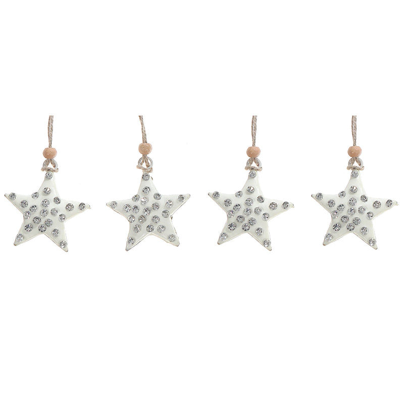 Gem Studded Metal Ornament (Angel/Tree/Star) (Set Of 12) (Asstd)