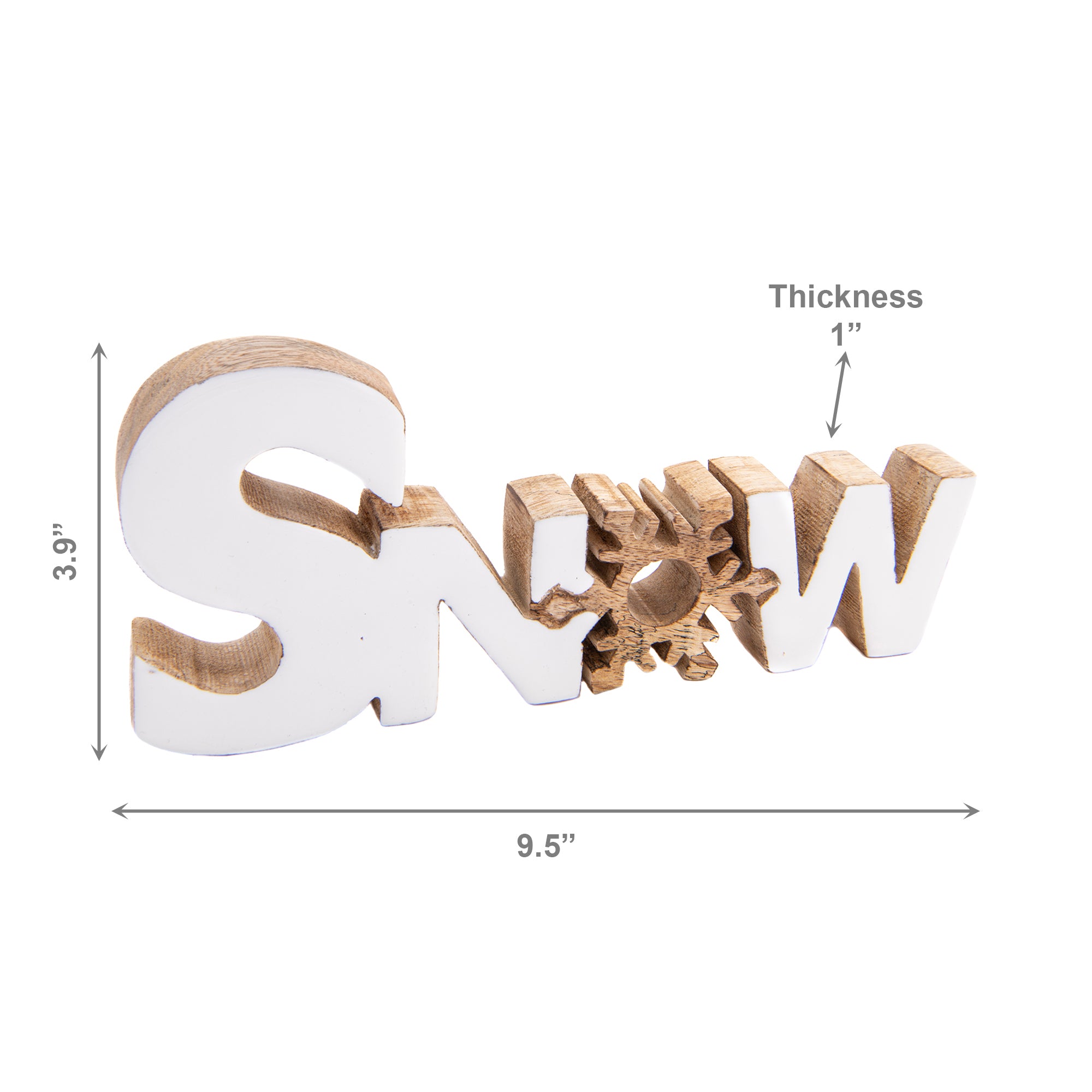 Wooden Enamel Coated Decor Snow, Holiday Decor