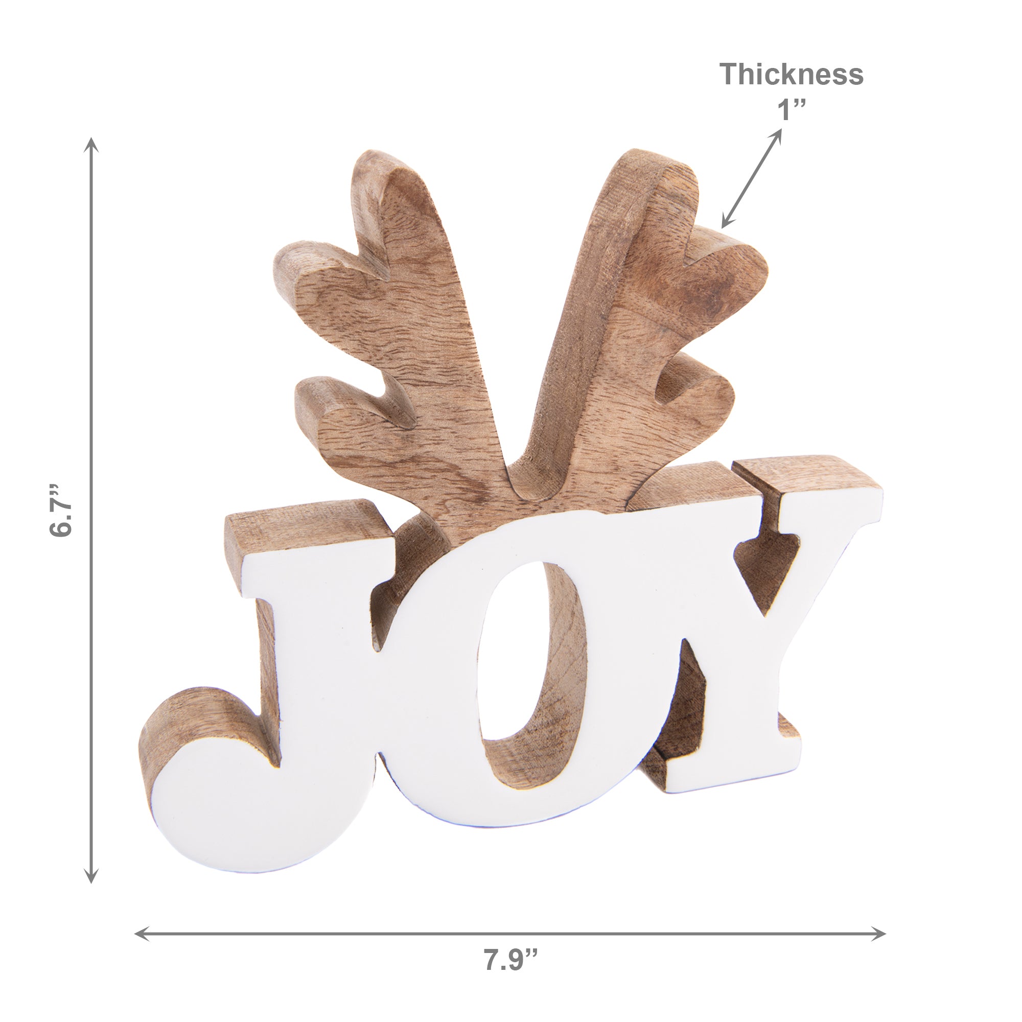 Wooden Enamel Coated Decor Joy, Holiday Decor