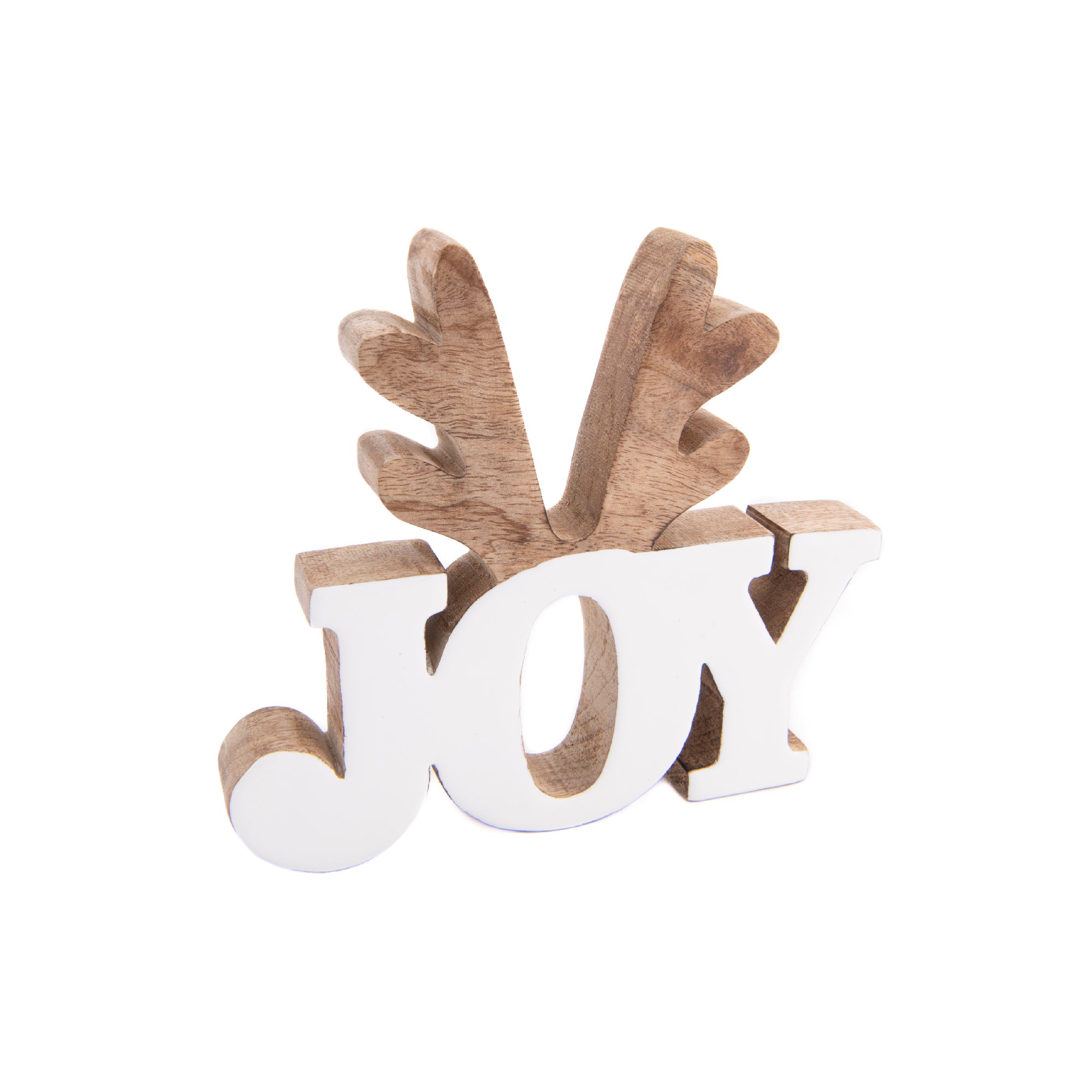Wooden Enamel Coated Decor Joy, Holiday Decor