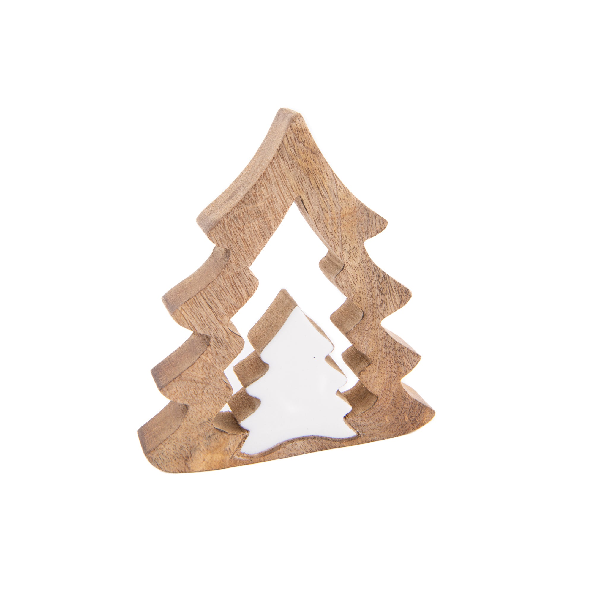 Wooden Tree with Enamel Coated Insert Decor, Christmas, Holiday Decor