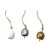 Metal Ornament Cow Bell Assorted, Ornament, Holiday Decor- Set of 6
