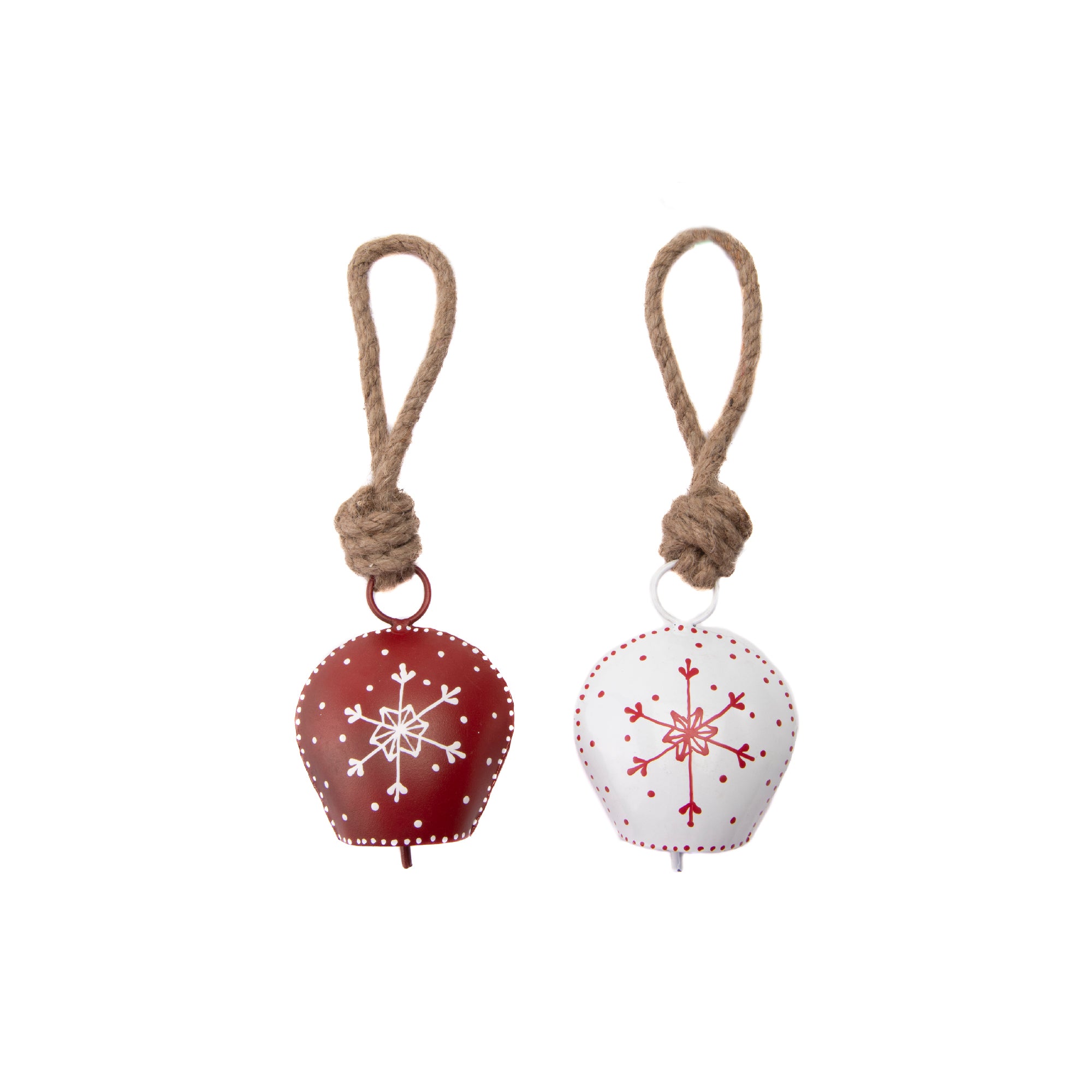 Metal Bell Ornament Snowflake Assorted, Christmas, Ornament, Holiday Decor- Set of 6