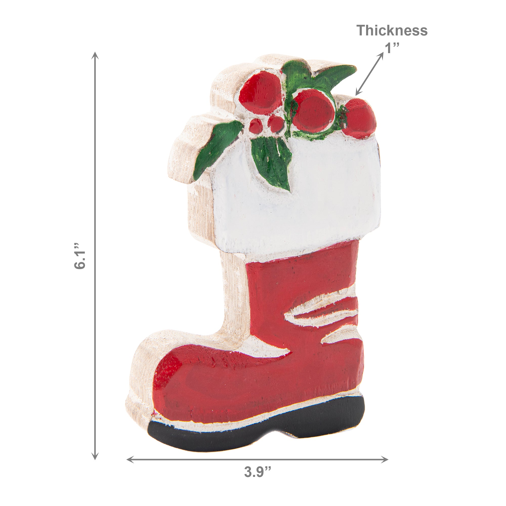 Mango Wood Decor Red Stocking, Christmas, Stocking, Holiday Decor