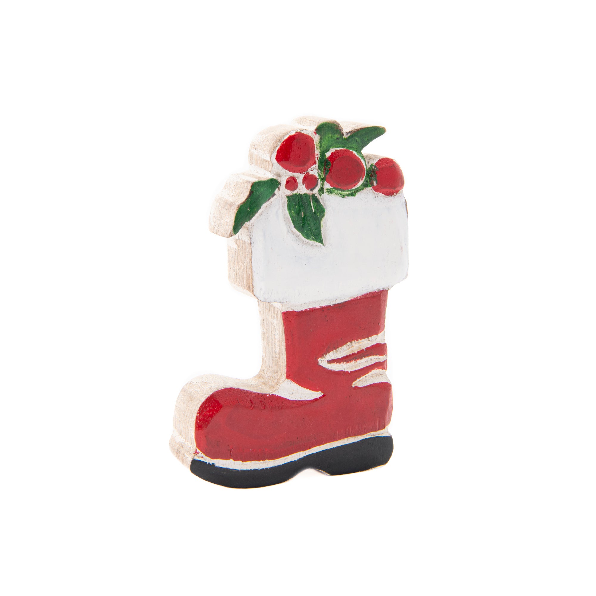 Mango Wood Decor Red Stocking, Christmas, Stocking, Holiday Decor