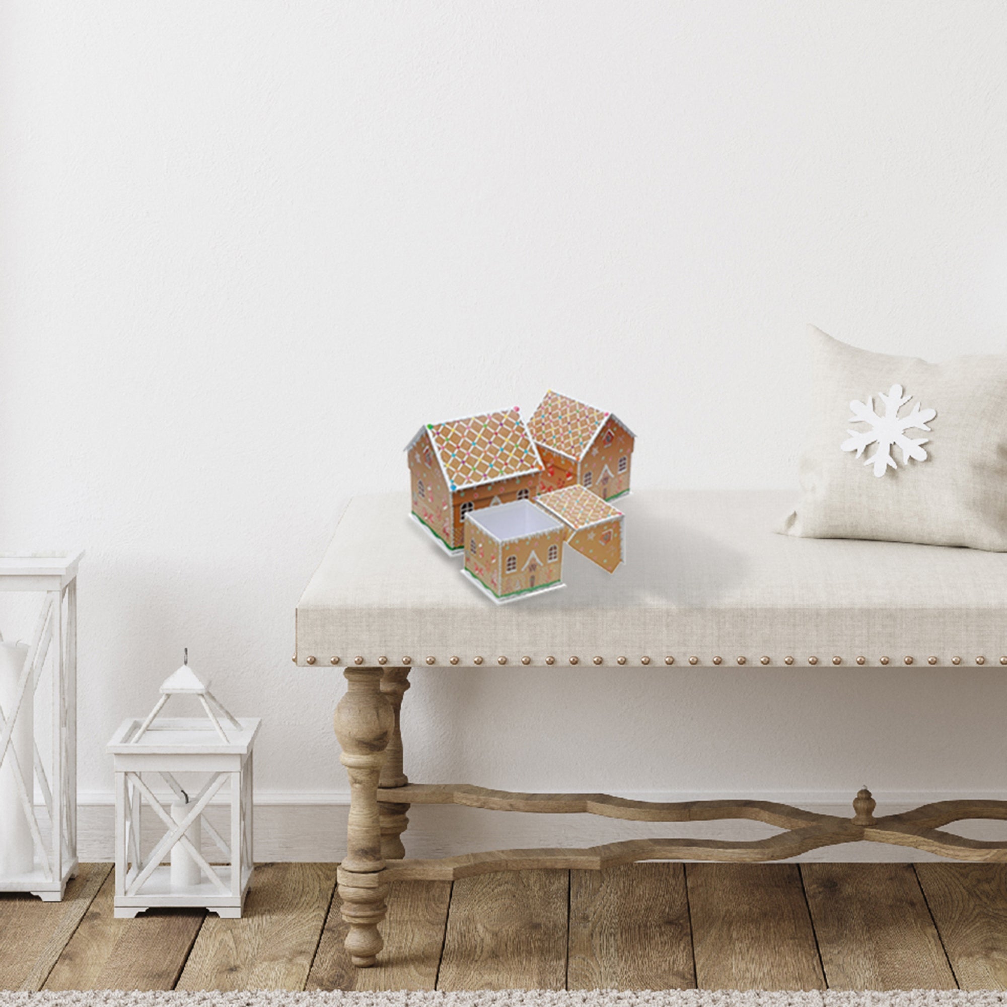 House-Shaped Nesting Boxes Set of 3 Christmas House – Holiday Storage Boxes, Festive Gift Packaging, Christmas Décor
