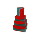 Rect. Nesting Flip Lid Boxes (Gift Bow) (Set Of 4)