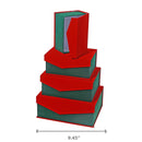 Rect. Nesting Flip Lid Boxes (Gift Bow) (Set Of 4)