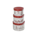 Round Nesting Boxes (Winter Scene) (Set Of 3)
