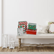 Rectangular Nesting Boxes Set of 5 Festive – Christmas Storage Decor, Holiday Organization, Seasonal Tabletop Accent