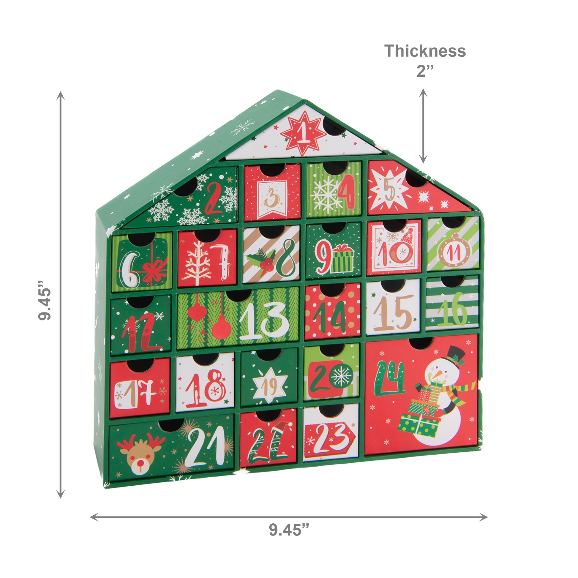 Green House Advent Calendar, Christmas, Holiday Decor