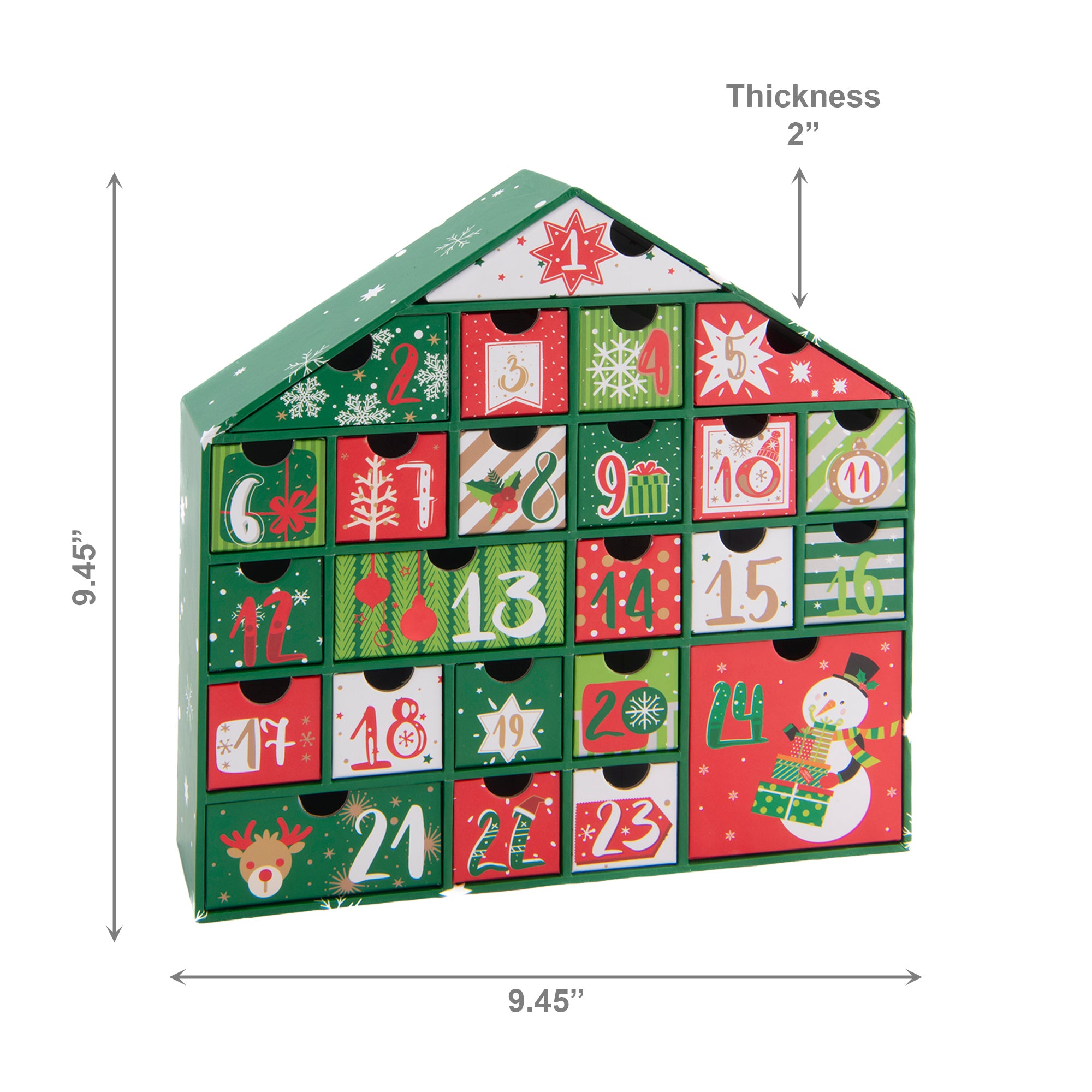 Green House Advent Calendar, Christmas, Holiday Decor