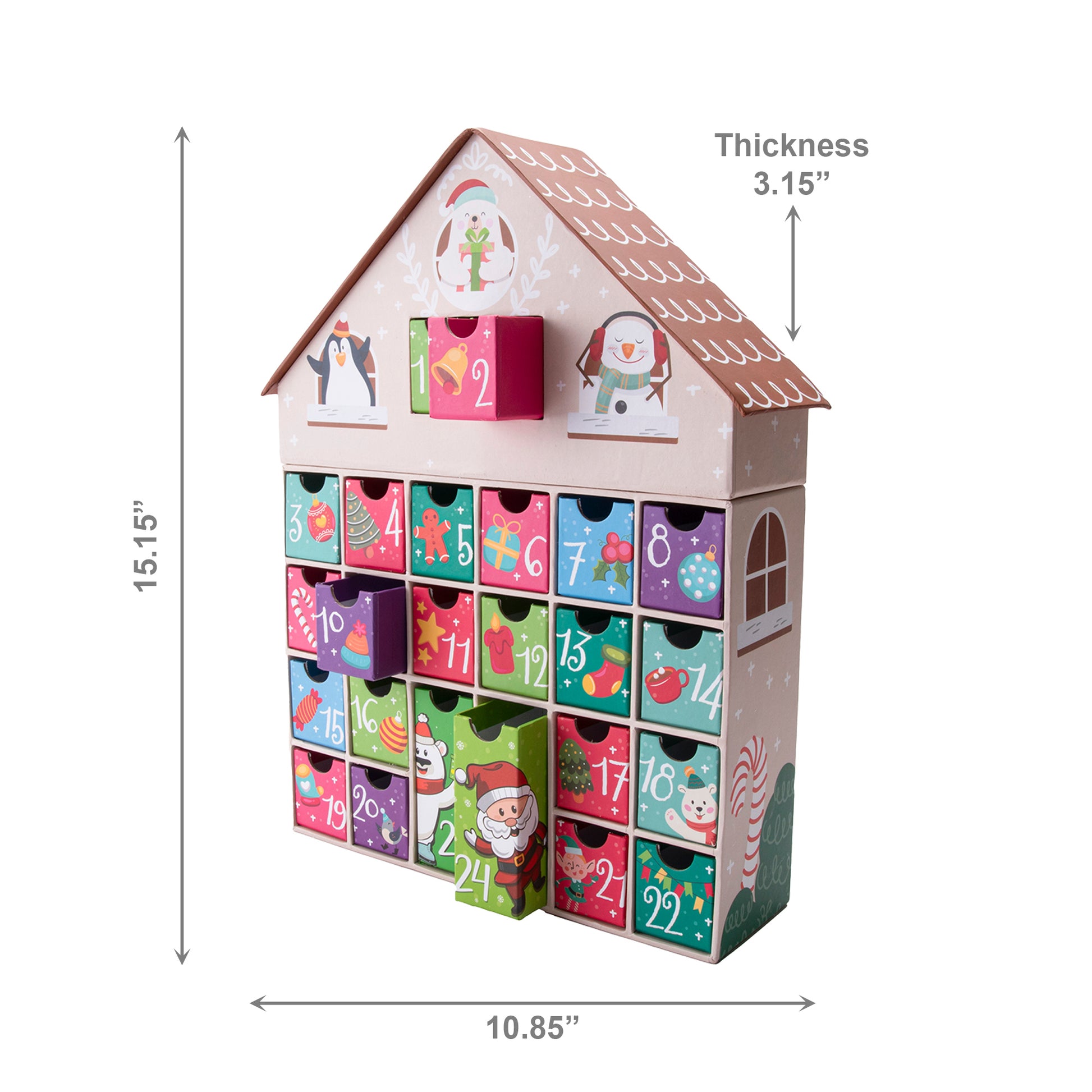 Gingerbread House Advent Calendar, Christmas, Holiday Decor