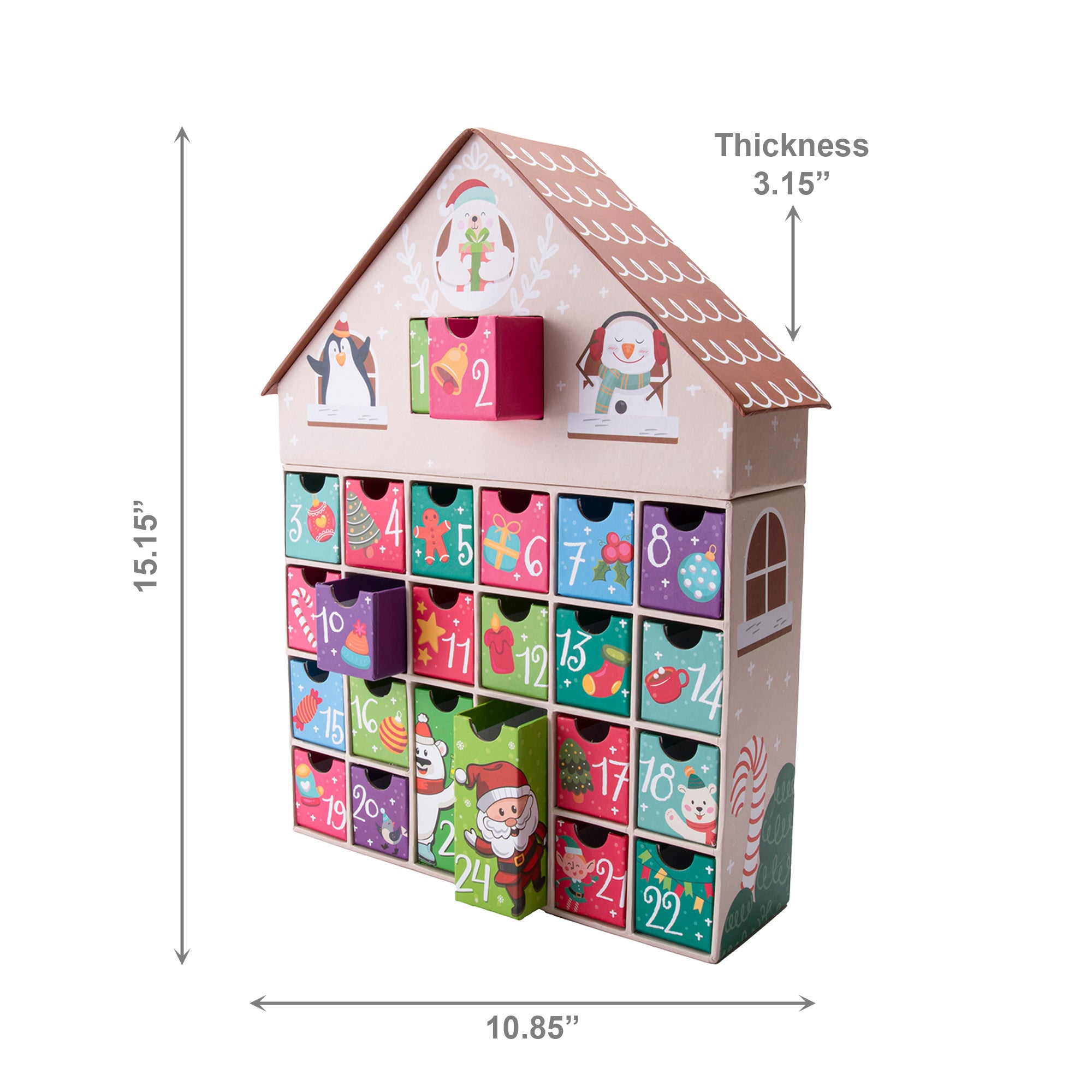 Gingerbread House Advent Calendar, Christmas, Holiday Decor