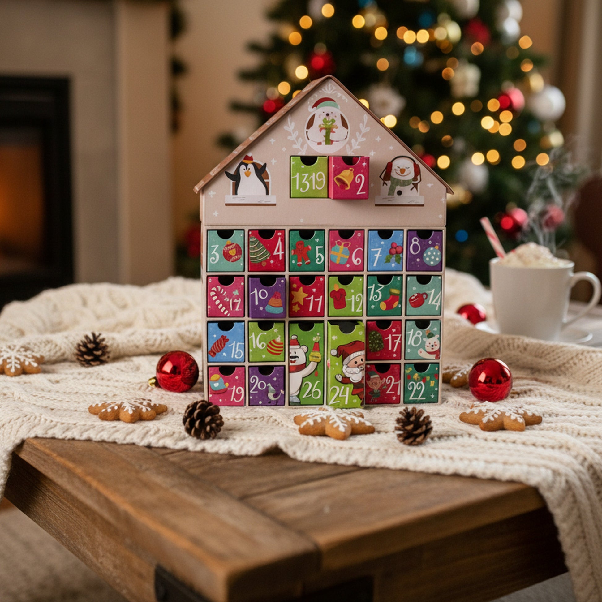 Gingerbread House Advent Calendar, Christmas, Holiday Decor