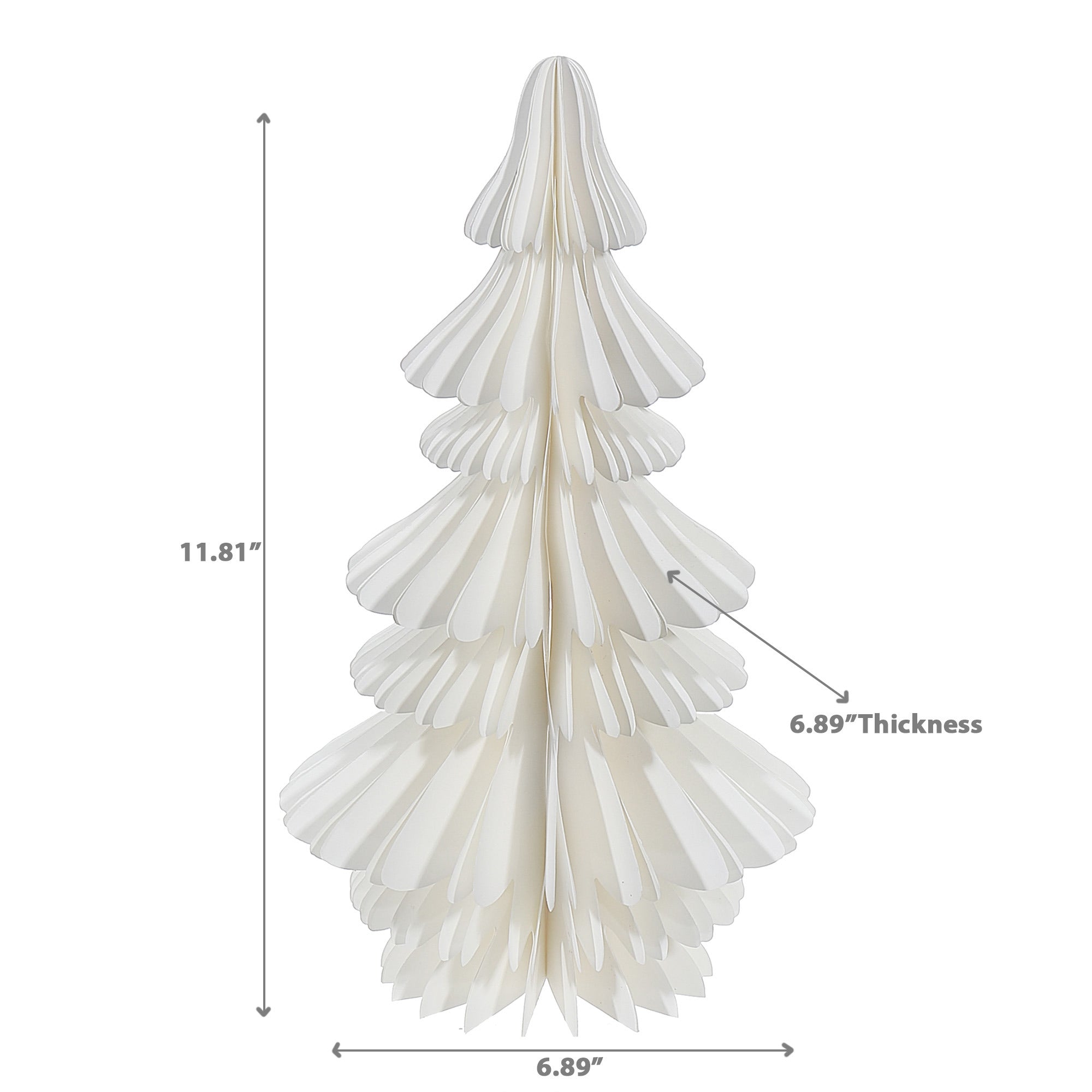 White Paper Christmas Tree Decor, Holiday Tabletop Tree Decoration, Minimalist Christmas Decor Small