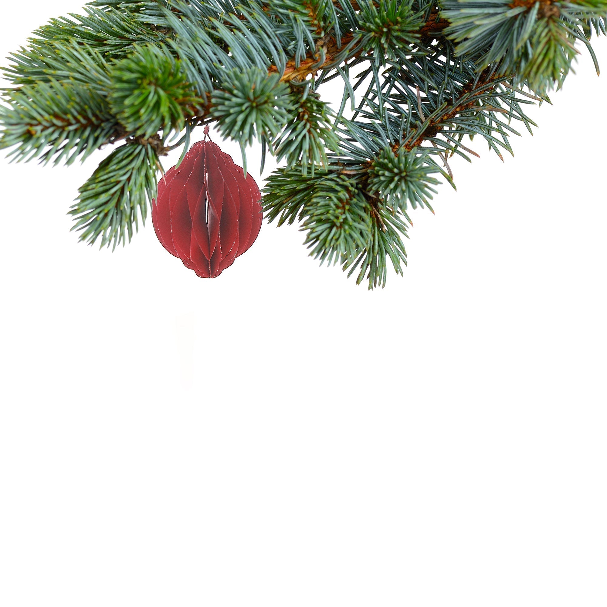 Red Folding Paper Ball Ornament Set of 12 – Holiday Tree Decoration