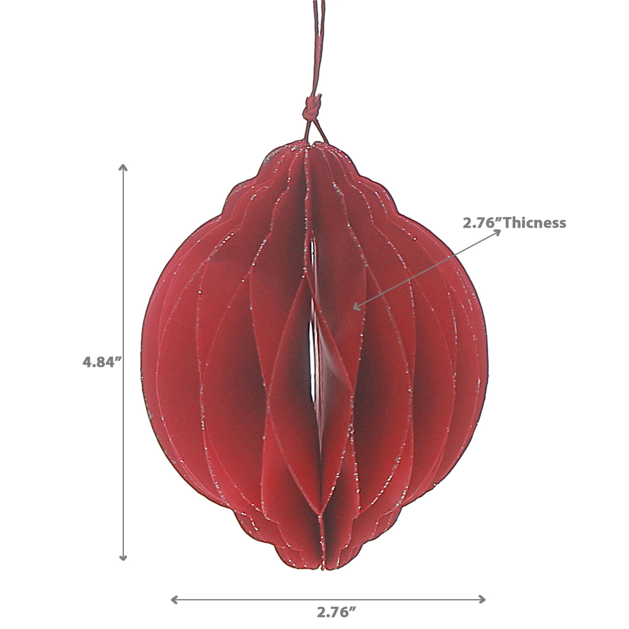 Red Folding Paper Ball Ornament Set of 12 – Holiday Tree Decoration