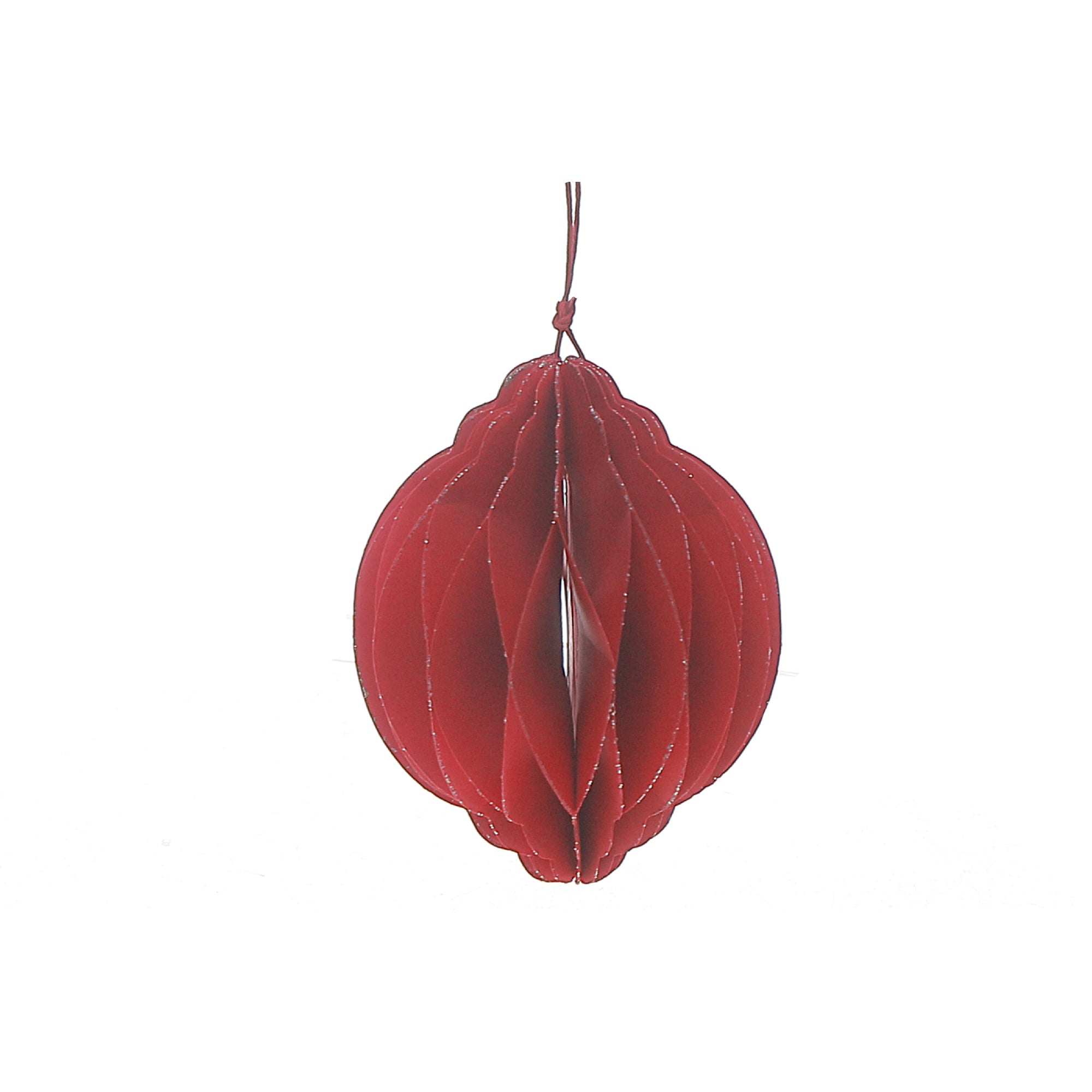 Red Folding Paper Ball Ornament Set of 12 – Holiday Tree Decoration