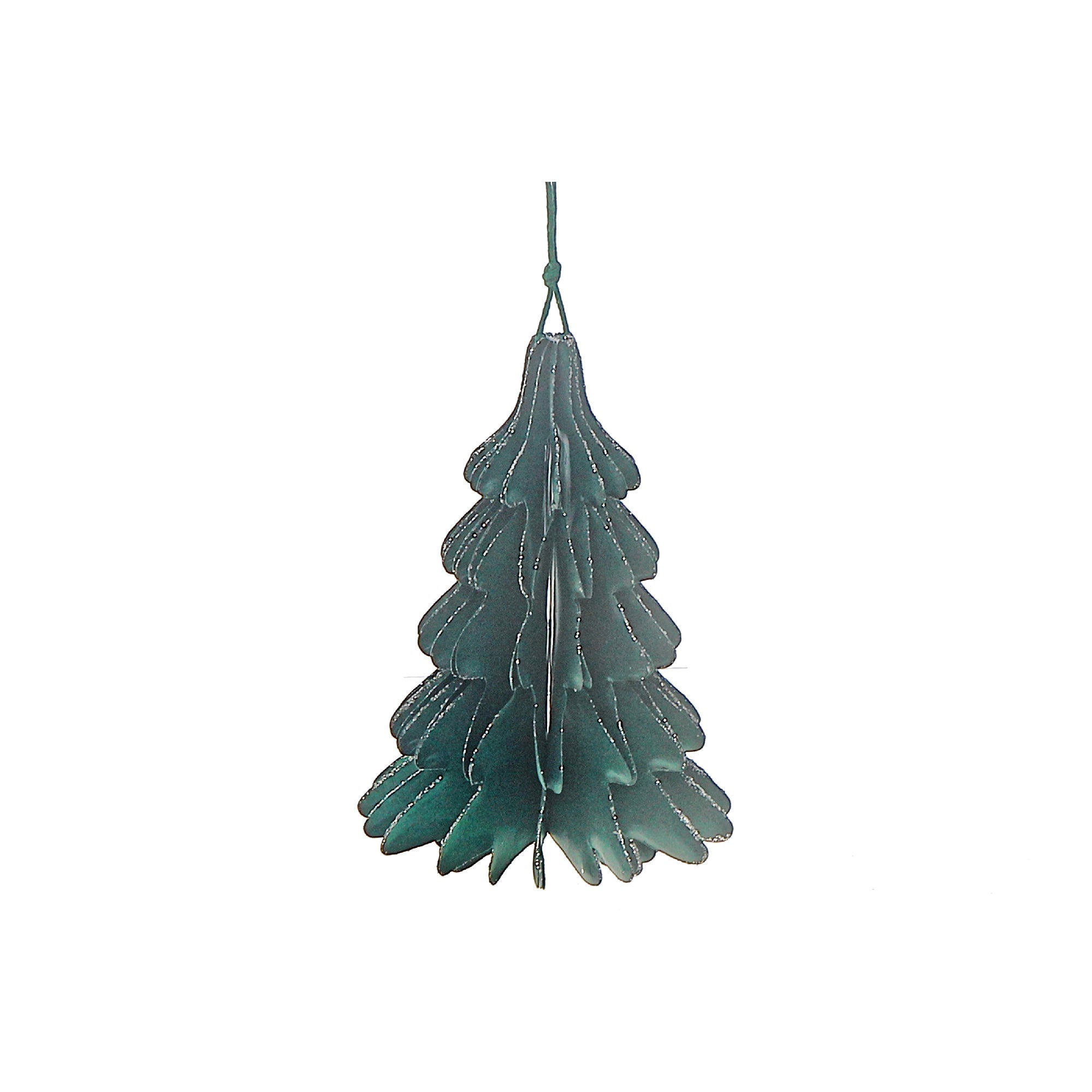 Green Folding Paper Tree Ornament Set of 12 – Holiday Tree Decoration