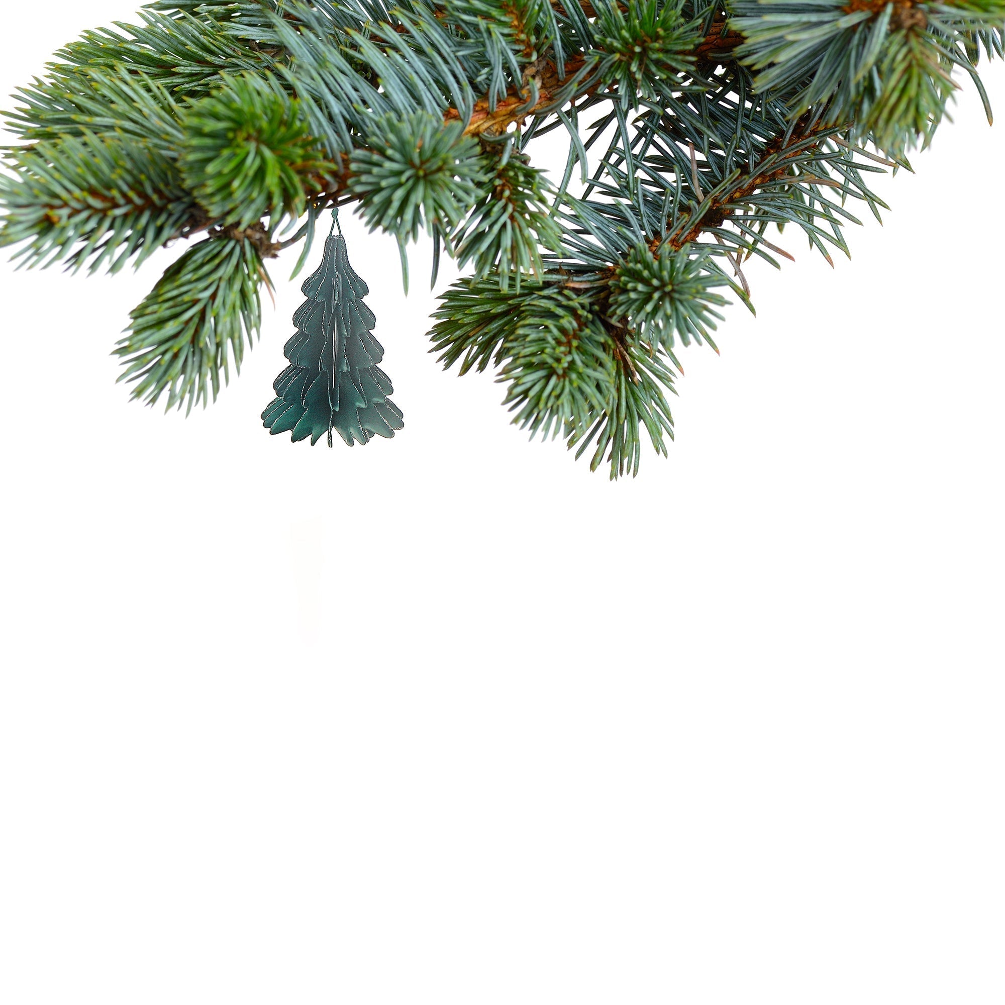 Green Folding Paper Tree Ornament Set of 12 – Holiday Tree Decoration