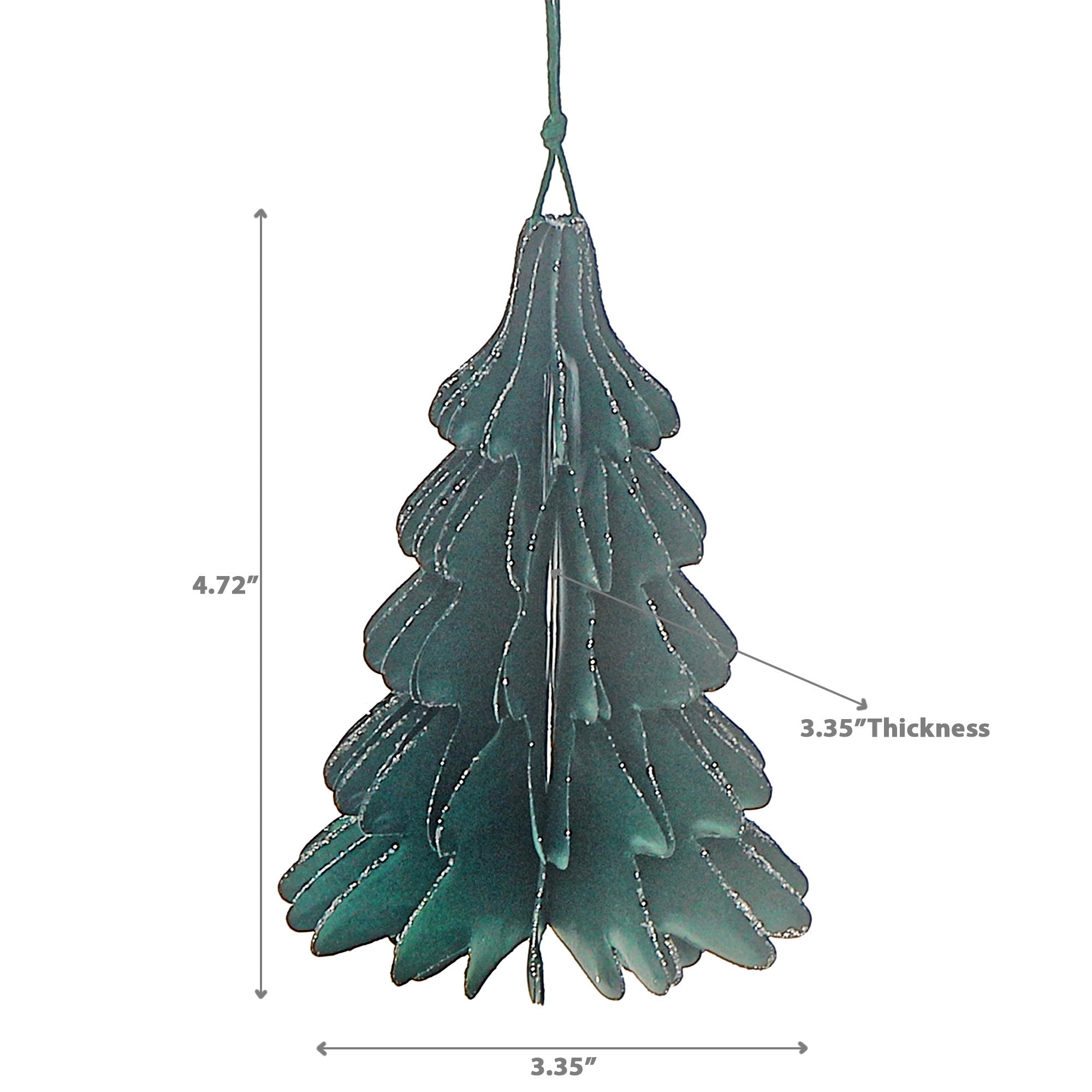 Green Folding Paper Tree Ornament Set of 12 – Holiday Tree Decoration