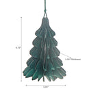 Folding Paper Tree Ornament Green - Set of 12
