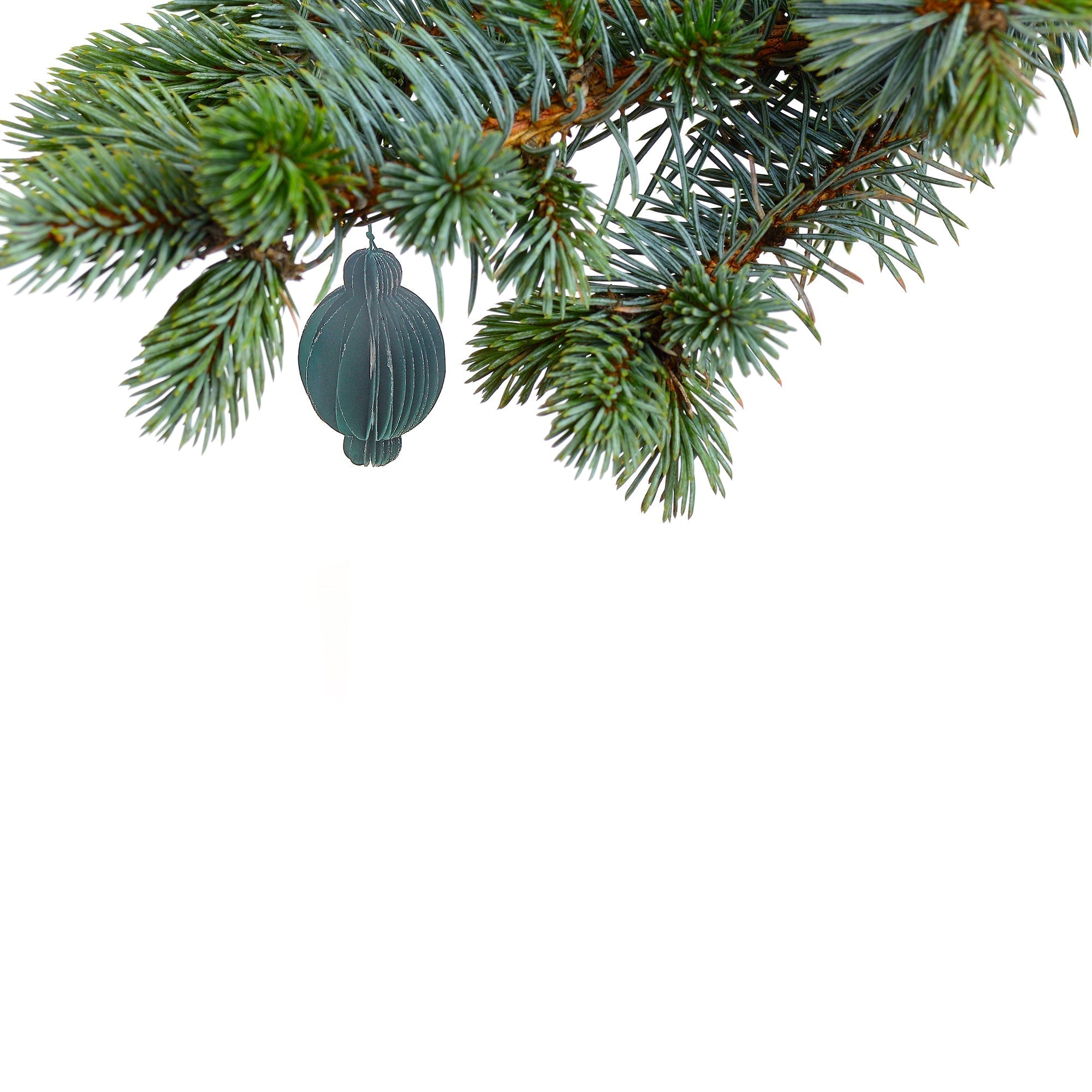 Green Folding Paper Lantern Ornament Set of 12 – Holiday Tree Decoration