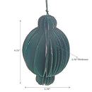 Folding Paper Lantern Ornament Green - Set of 12