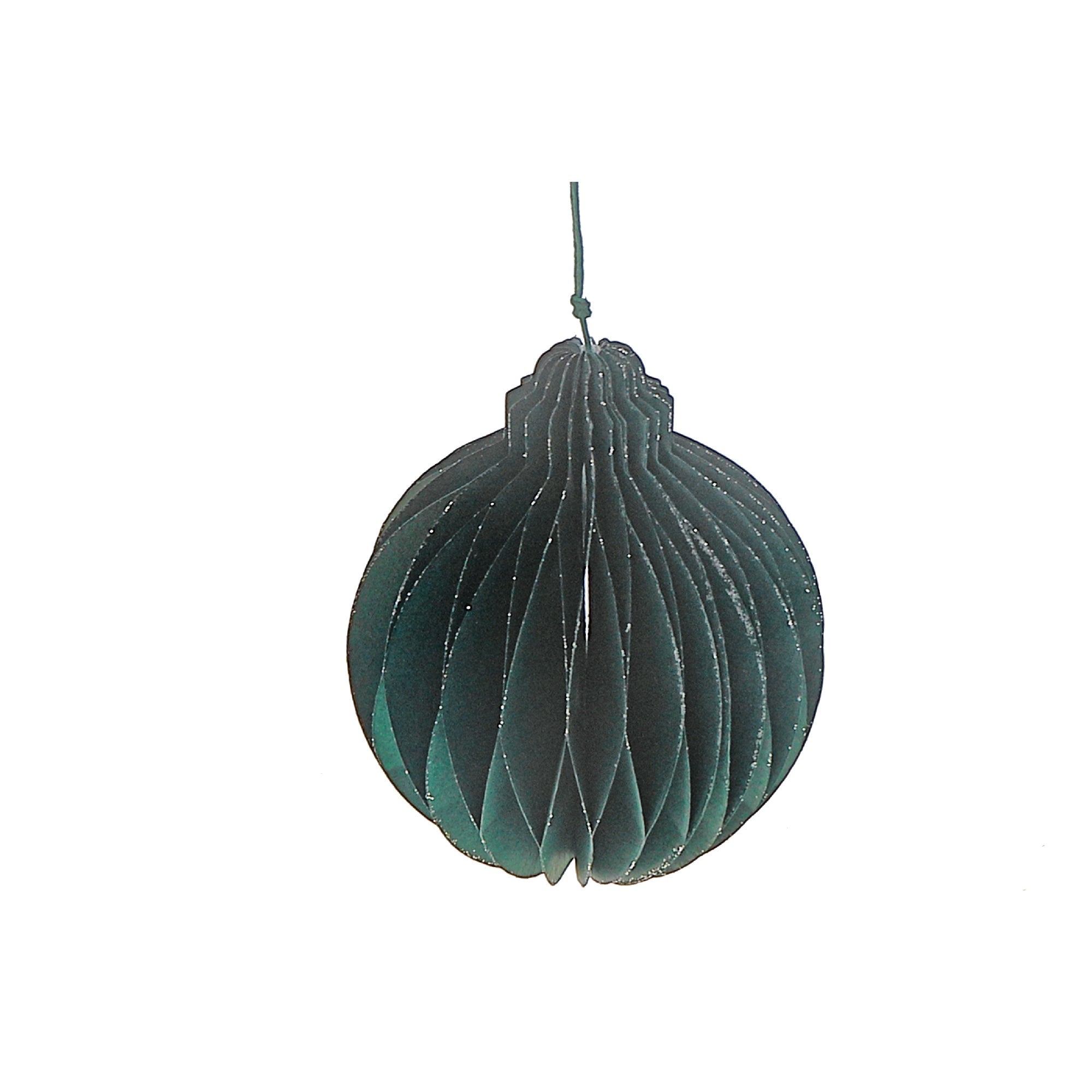 4.72" Green Folding Paper Ball Ornament Set of 12 – Holiday Tree Decoration