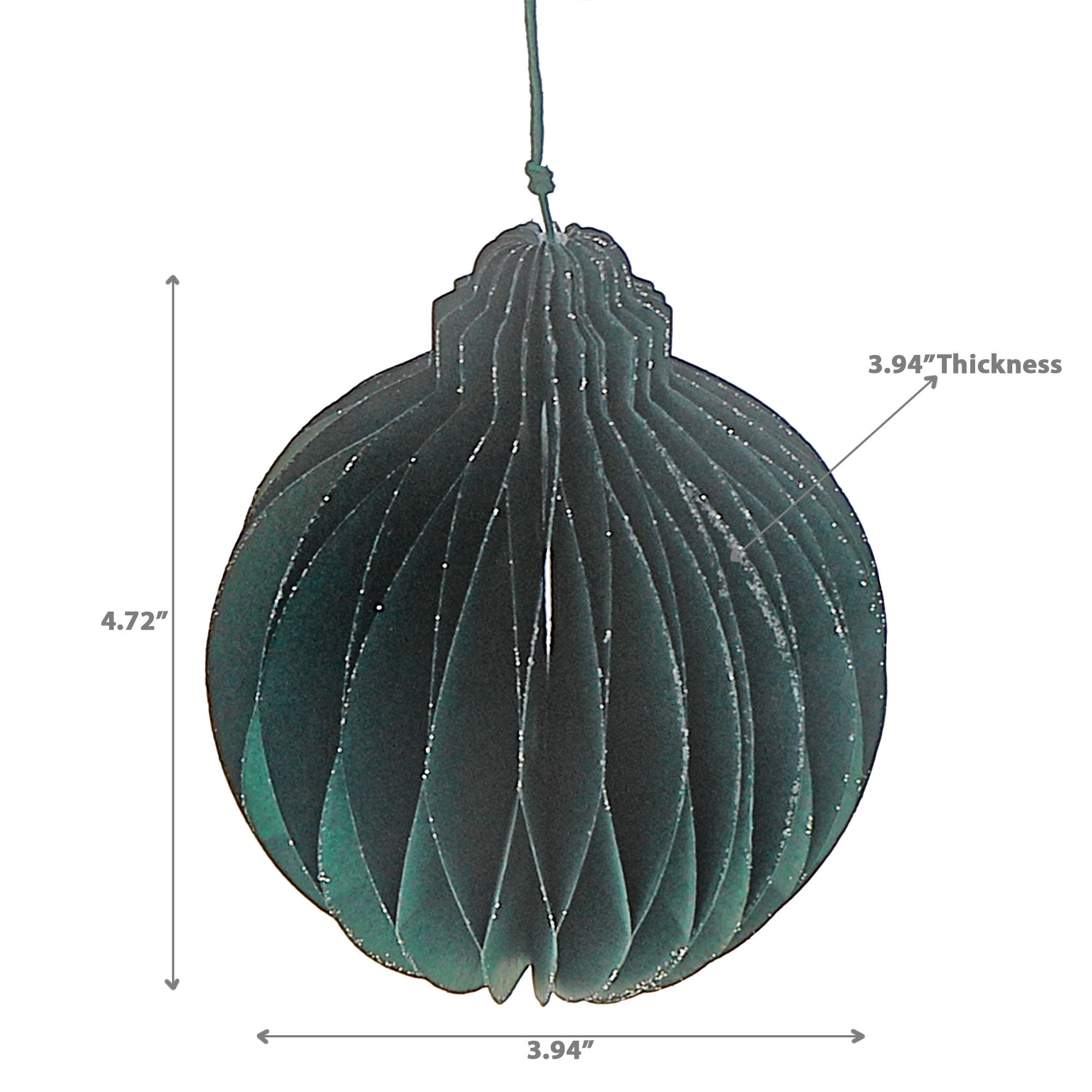 4.72" Green Folding Paper Ball Ornament Set of 12 – Holiday Tree Decoration