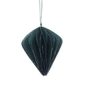Folding Pyramid Paper Ornament Green - Set of 12