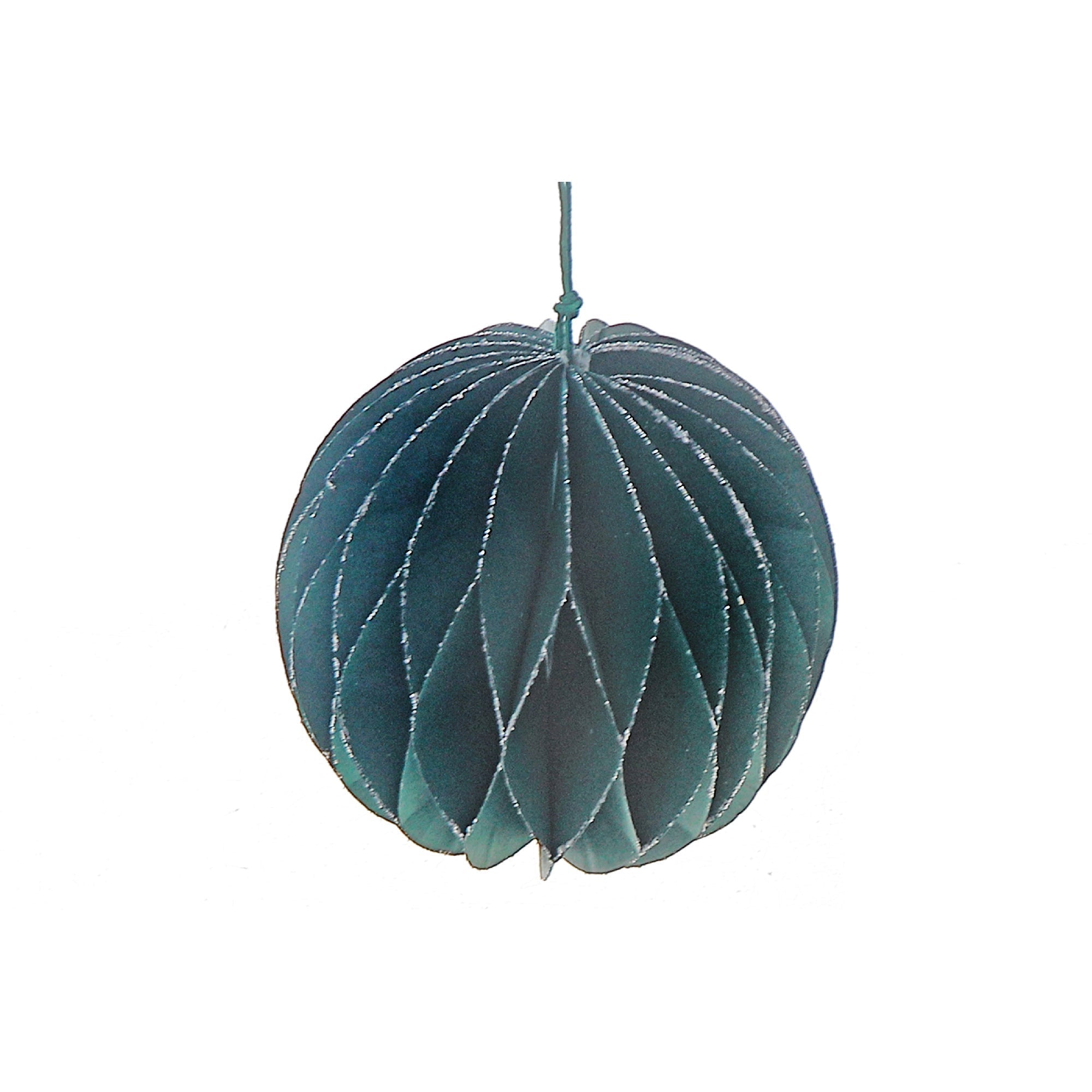 3.94" Green Folding Paper Ball Ornament Set of 12 – Holiday Tree Decoration