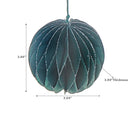 Folding Ball Paper Ornament 3.94" Green - Set of 12