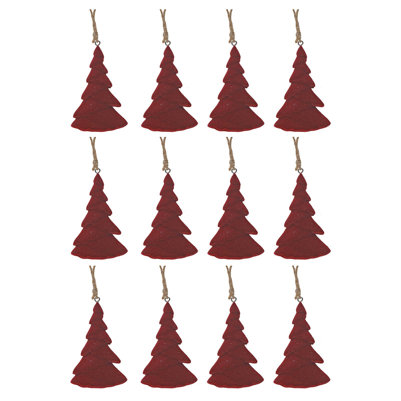 Velvet Flat Tree Ornament - Set of 12