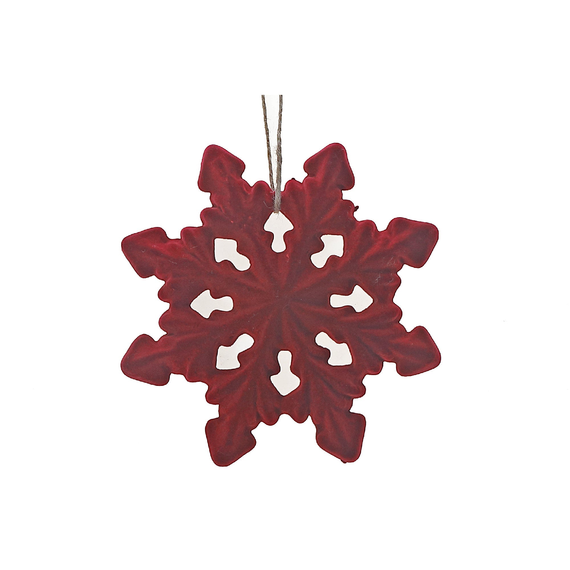 Velvet Snowflake Ornament Set of 6 – Christmas Tree Ornament, Holiday Decoration, Festive Winter Home Accent