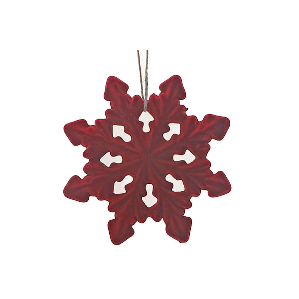 Velvet Snowflake Ornament - Set of 6