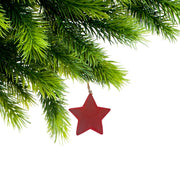 Velvet Star Christmas Ornaments, Holiday Tree Decorations, Soft Fabric Star Ornaments, Set of 6