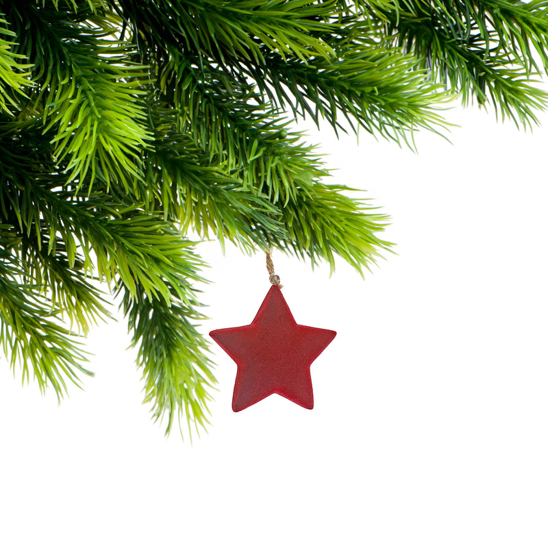Velvet Star Ornament - Set of 6